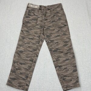 Anthropologie Fatigue Pants Womens 29x24 Green Camo‎ Military Cropped $138